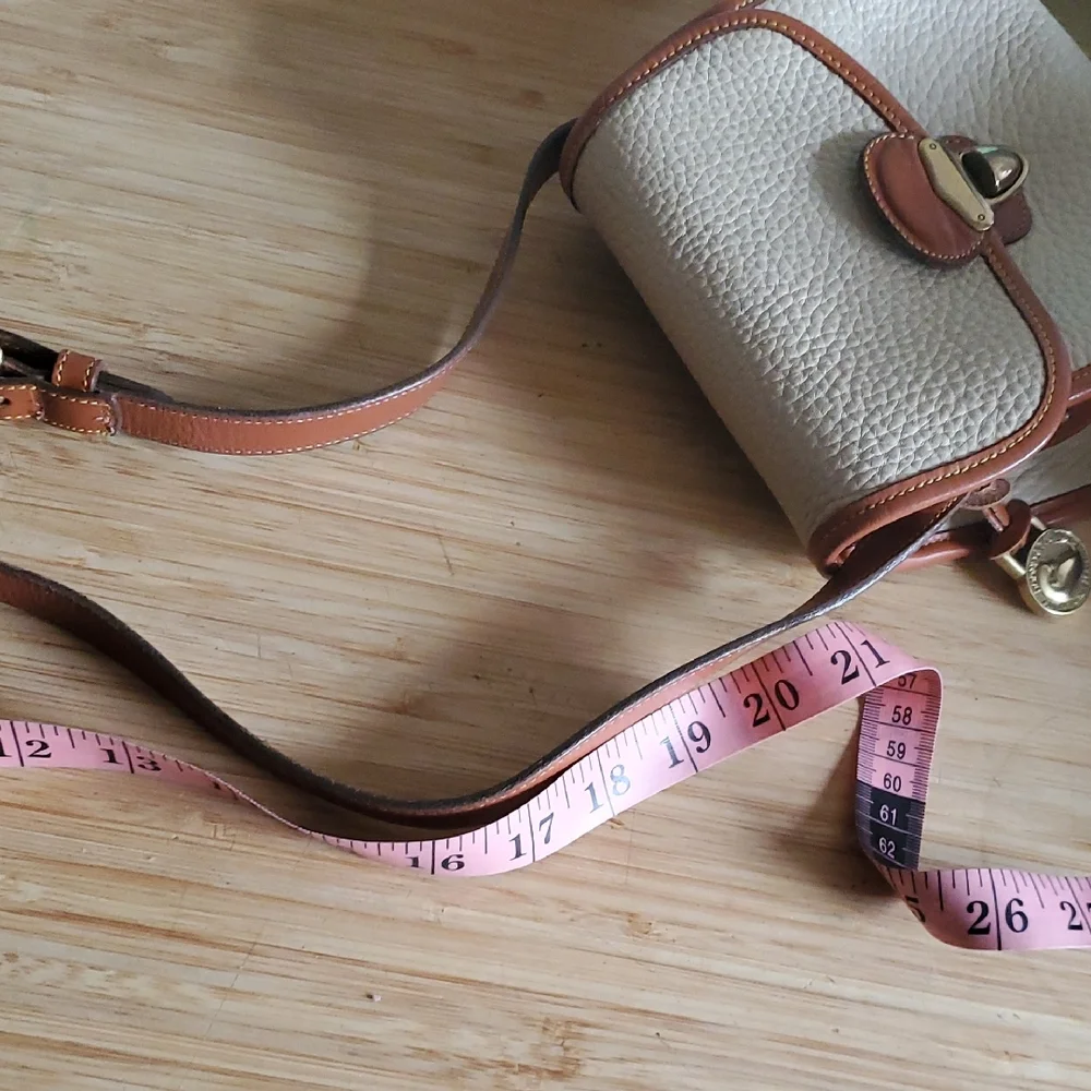 Dooney & Bourke Cream and Tan Leather Crossbody Mini Bag - Picture 9 of 13